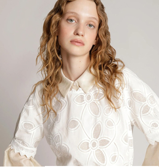 MOSKVA FLORAL CUT OUT TOP - WHITE