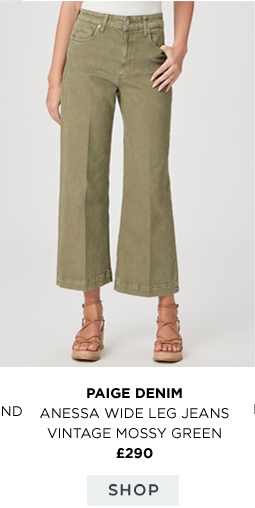ANESSA HIGH RISE CROPPED WIDE LEG JEANS - VINTAGE MOSSY GREEN